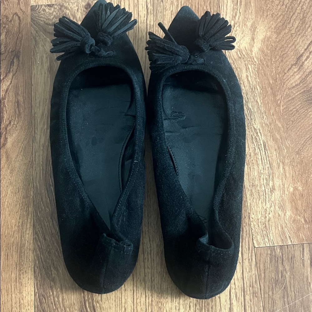 J. Crew Black Suede Tassel Loafers